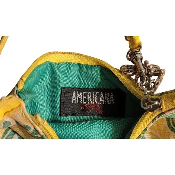 Yellow Paisley Print Dragonfly Wristlet Pouch - Picture 4 of 5